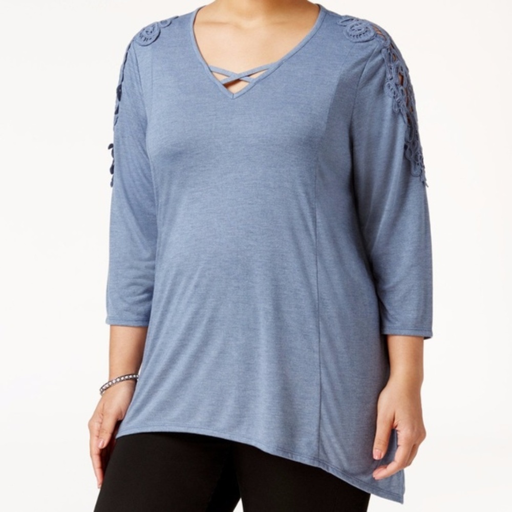 Style & Co. Women's Plus Size Crocheted Bridge-Hem